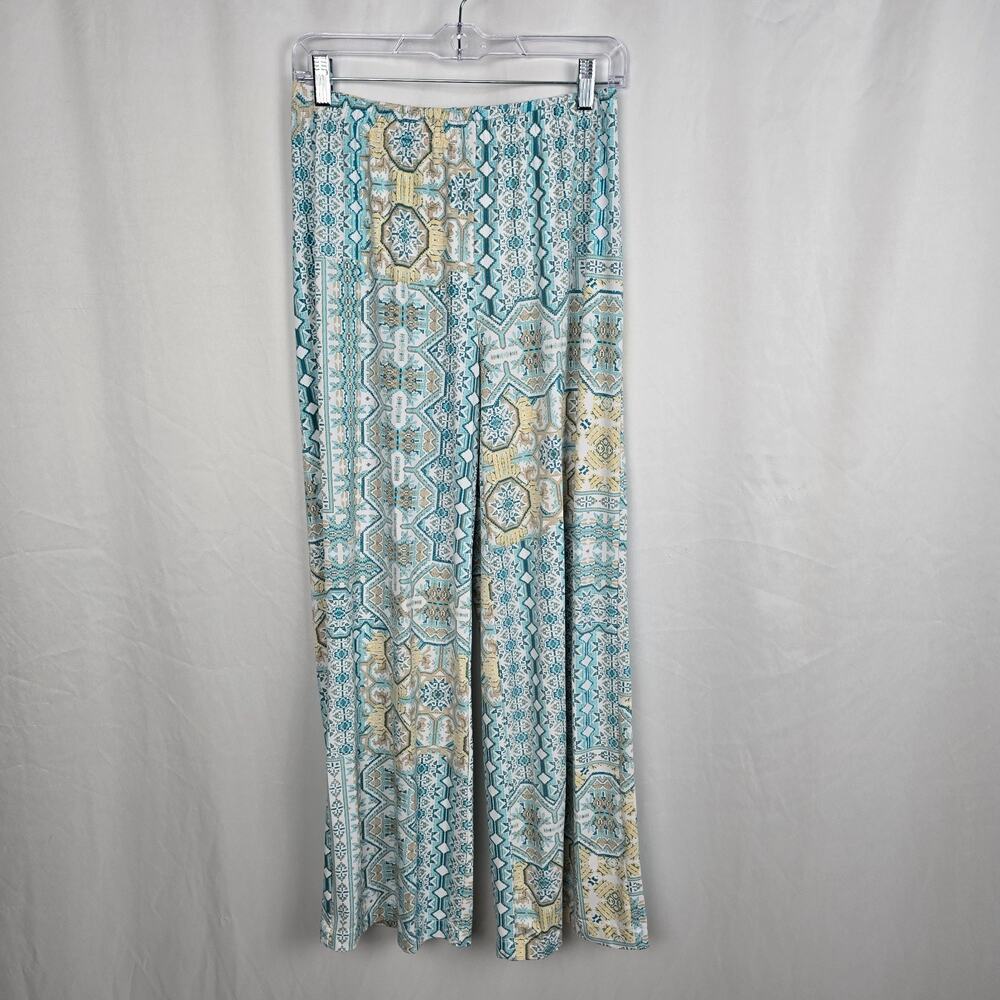 Chico's EasyWear Collection Pants Women's 0 Blue Colorful Aztec Print